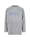 Erl Long Sleeve Graphic Print Crew Neck Top In Gray