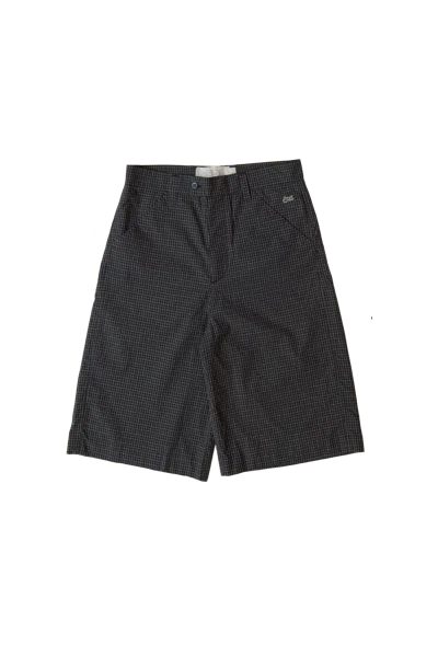 Erl Tailored Mini Plaid Skate Shorts Black