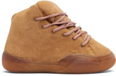 Erl Tan Vamp High Sneakers In Brown
