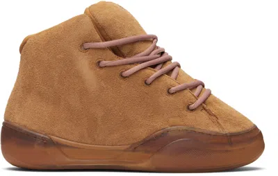 Erl Tan Vamp High Sneakers In Brown