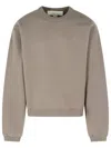 Erl Cotton Crew Neck Sweatshirt With Ribbed Cuffs And Hem In Gray