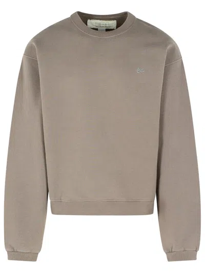 Erl Taupe Cotton Sweatshirt In Sand