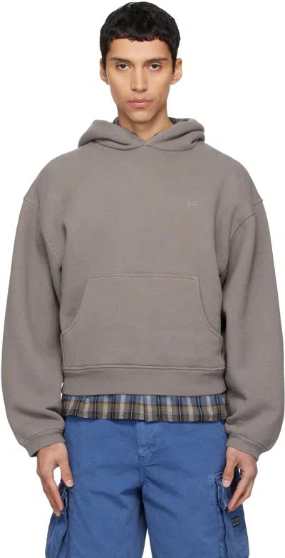 Erl Taupe Heathered Hoodie In Gray