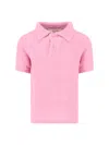 Erl Gender Inclusive Alpaca Blend Polo Sweater In Pink
