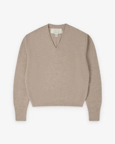 Erl Textured V-neck Knitted Sweater In Beige