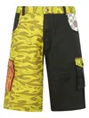 Erl Unisex Printed Cargo Shorts Woven In Multicolor