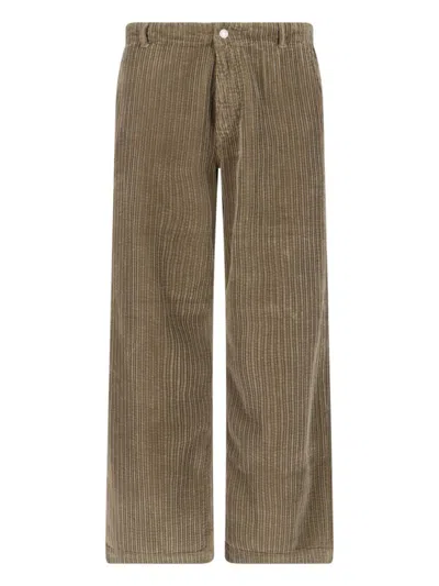 Erl Corduroy Straight Pants In Brown