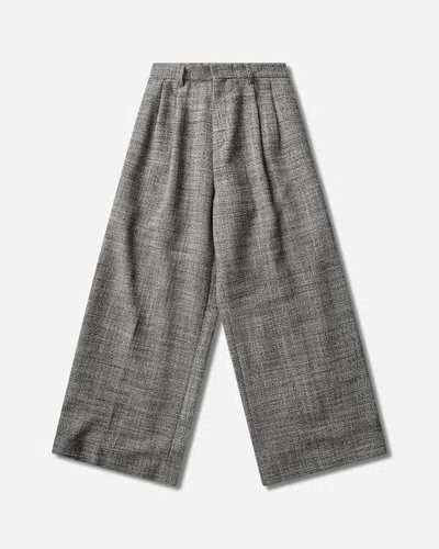 Erl Tweed Pants Black / White In Grey