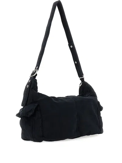 Erl Twill Cargo Shoulder Bag In Black