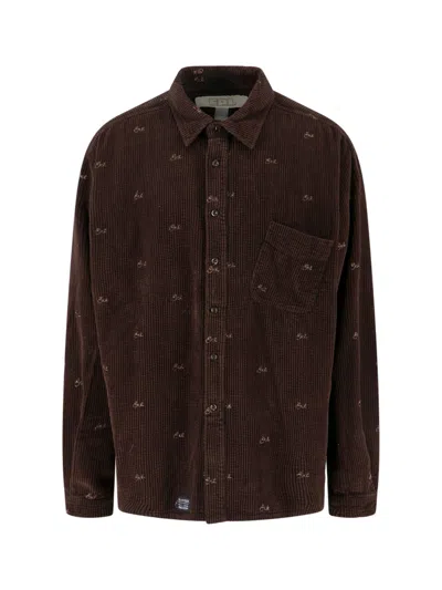 Erl Unisex 100% Cotton Shirt In Brown