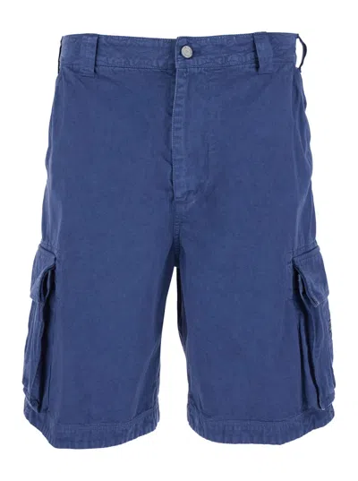 Erl Unisex Cargo Shorts Woven In Blue