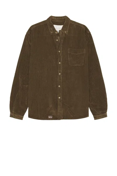 Erl Unisex Corduroy Shirt Woven In Brown