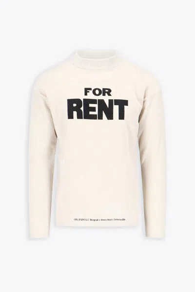 Erl Unisex For Rent Jumper Knit Off White Knitted T-shirt With Long Sleeves - Unisex For Rent Jumper K