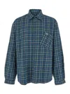 Erl Gender Inclusive Plaid Flannel Overshirt In Green