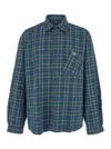 Erl Gender Inclusive Plaid Flannel Overshirt In Blue