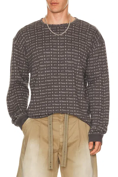 Erl Unisex Jacquard Long Sleeve Tee Knit In Brown