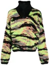 Erl Multicolor Tiger Turtleneck In 1  Green Rave Camo