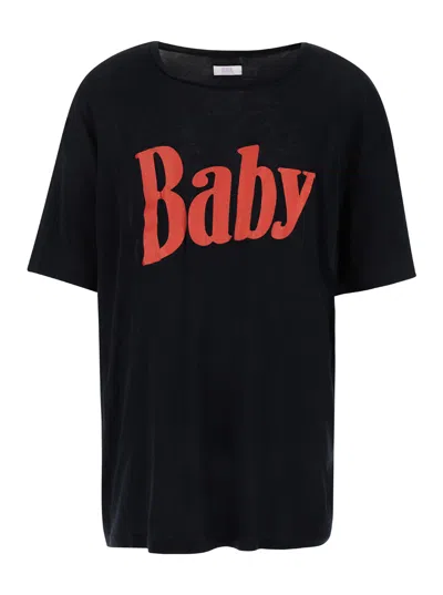 ERL OVERSIZED BLACK T-SHIRT WITH BABY PRINT IN COTTON MAN