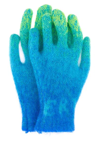 Erl Unisex Mohair Blend Gloves In Multicoloured