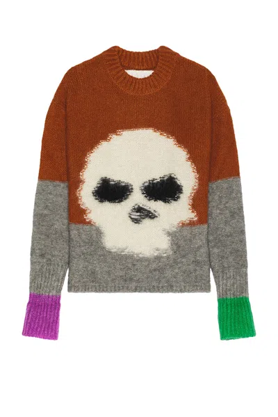 ERL UNISEX MOHAIR SKULL INTARSIA SWEATER KNIT