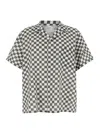 Erl Black And White Bowling Shirt With Check Motif