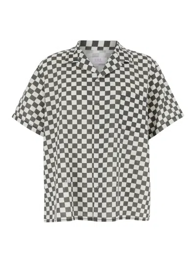 Erl Unisex Printed Hawaian Shirt Woven In Grey