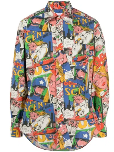 Erl Multicolor Printed Shirt In  Comic Book 1