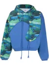 Erl Surfing Print Swirl Hoodie In Blue