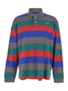 Erl Unisex Striped Long Sleeve Polo Knit In Multi