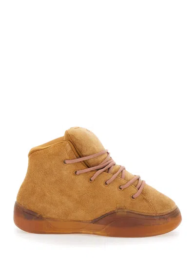 Erl Unisex Suede Mid-vamp Sneaker In Brown