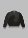 Erl Unisex Swirl Wool Crewneck Knit In Black