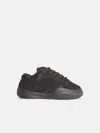 Erl 'vamp' Muddy Leather Sneakers In Brown