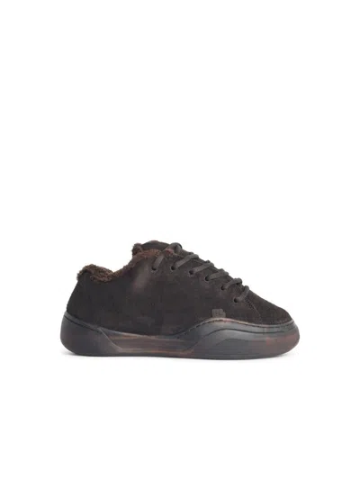 Erl Suede Vamp Sneakers In Animal Print