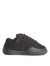 Erl Vamp Muddy Leather Sneakers In Brown