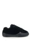 Erl Vamp Skate Black Low-top Sneaker With Front Logo In Velvet Man In Black