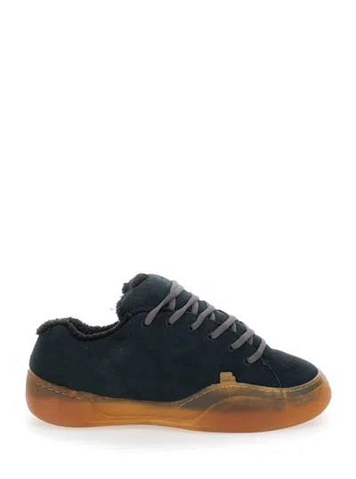 Erl 'vamp Skate' Black Low Top Sneakers With Contrasting Sole