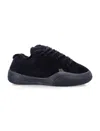 Erl Vamp Skate Black Low-top Sneaker With Front Logo In Velvet Man In Black