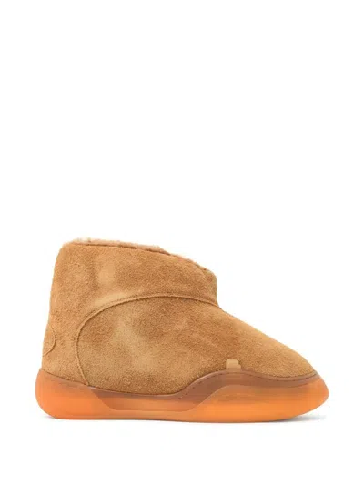 Erl Vamp Suede Ankle Boots In Neutral