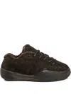 Erl Vamp Muddy Leather Sneakers In Black