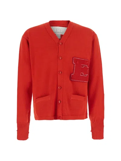 ERL VARSITY DISTRESSED CARDIGAN