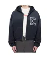Erl Oversized Logo-appliquéd Cotton-jersey Zip-up Hoodie In Black
