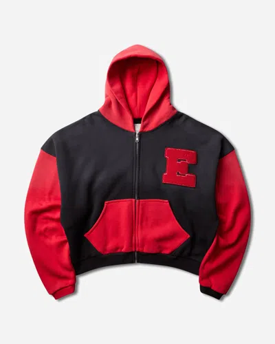 Erl Varsity Hoodie Black / In Red