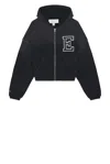 Erl Oversized Logo-appliquéd Cotton-jersey Zip-up Hoodie In Black