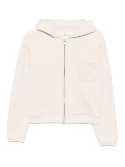 Erl Varsity Zip-up Hoodie Knit In White