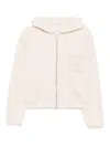 Erl Varsity Zip-up Hoodie Knit In Neutral
