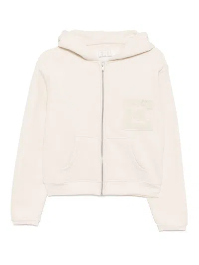 Erl Varsity Zip-up Hoodie Knit In Neutral
