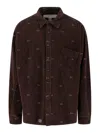 Erl Long Sleeve Collared Top With Chest Pocket In Brown