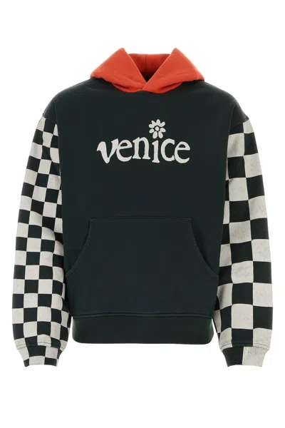 ERL VENICE CHECKER SLEEVE HOODIE KN-L ND ERL MALE