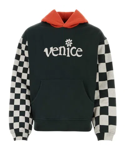 ERL ERL VENICE CHECKERED LONG SLEEVED HOODIE