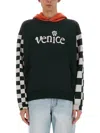 Erl Venice Checker Sleeve Hoodie In Multi